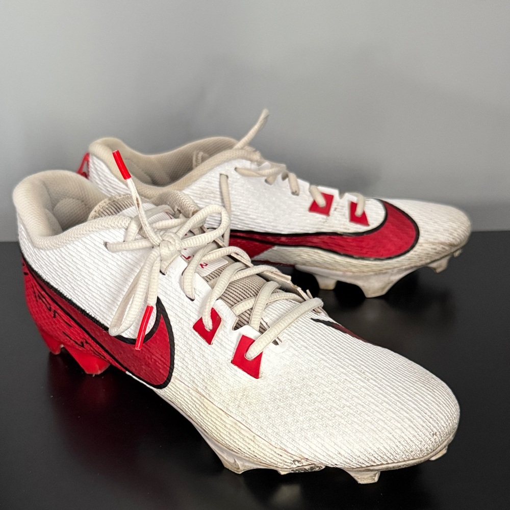 Nike Red and White Vapor Football Cleats
